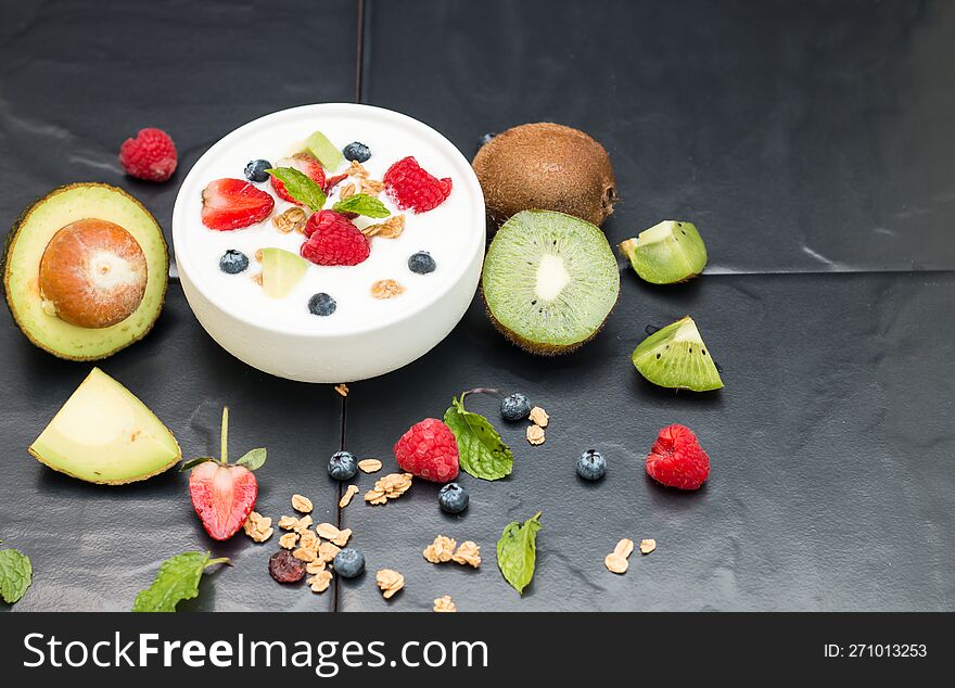 Diet food with fruits for health