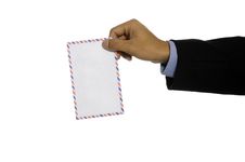 Man Hold Blank Envelope Stock Photo Man Hold Blank Envelope Stock Photo