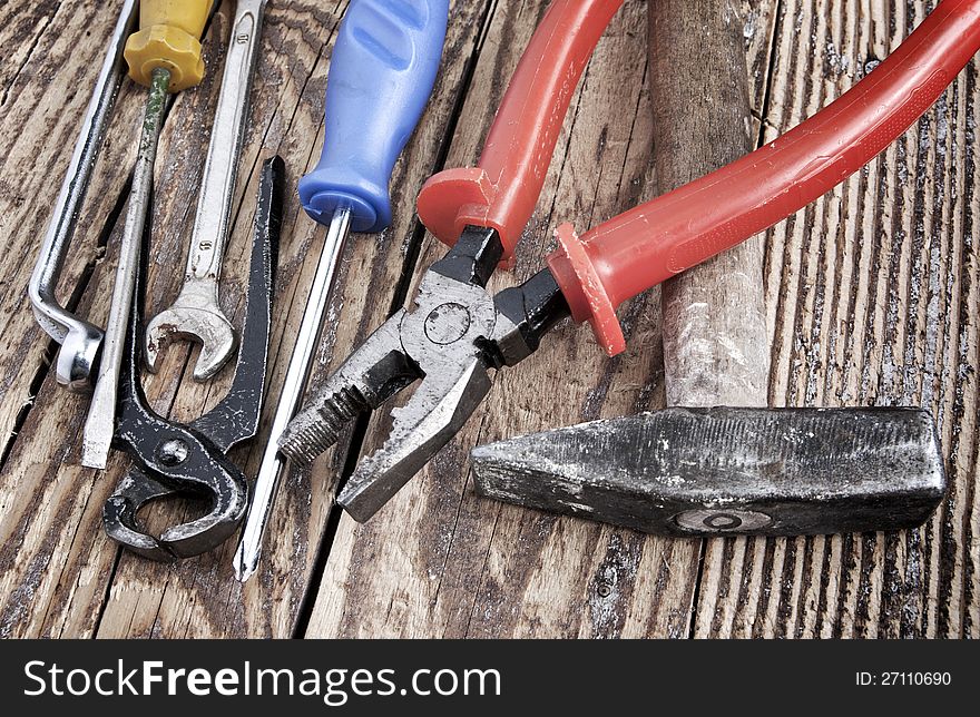 Tools on table