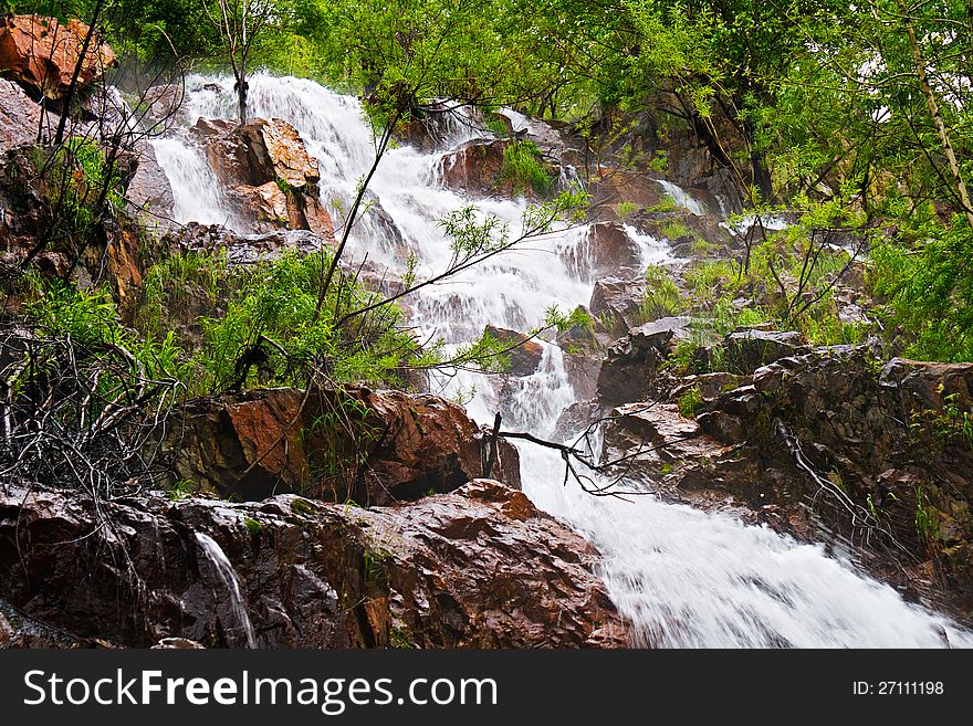 Falls on a slope of the Badzhalsky ridge about a city Gorny Khabarovsk territory