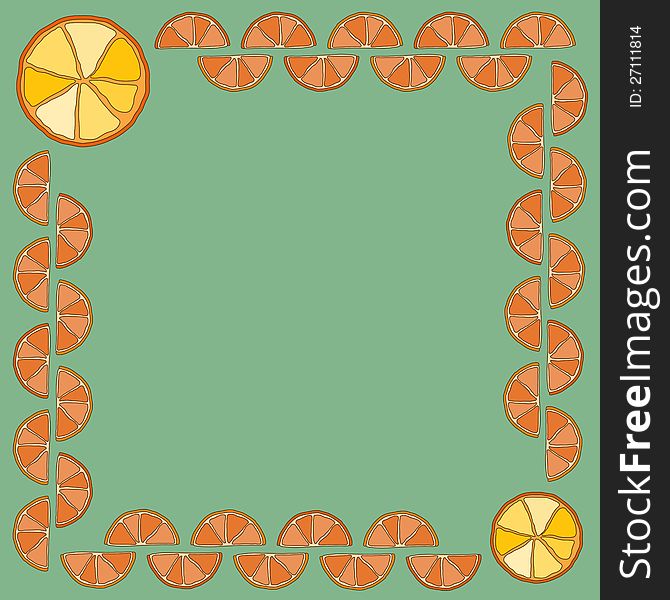 Frame made of orange slices