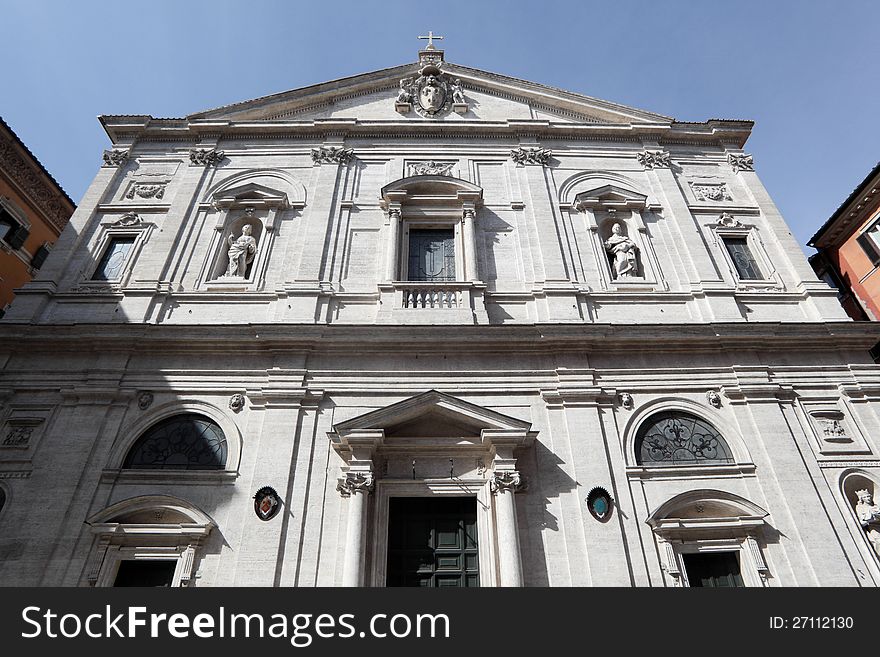 FaÃ§ade of San Luigi dei Francesi, National Church in Rome of France. FaÃ§ade of San Luigi dei Francesi, National Church in Rome of France.