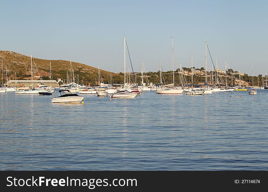 Yachts in the port, island, Mallorca, Spain