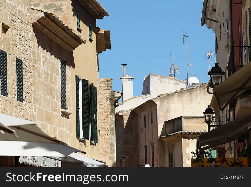 City â€‹â€‹street Alcudia, Mallorca, Spain, Europe. City â€‹â€‹street Alcudia, Mallorca, Spain, Europe