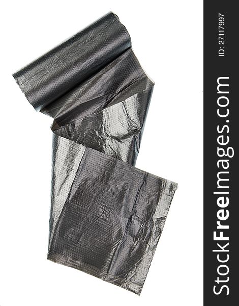 Roll of garbage bags isolated