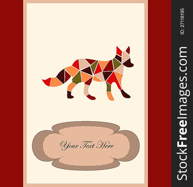 Mosaic fox, a card for you design. Mosaic fox, a card for you design