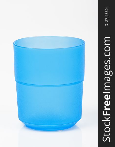 Colored plastic cup  on white