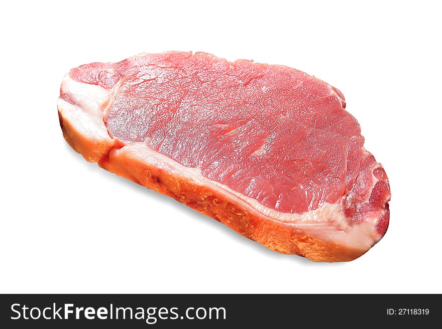 Raw pork on white background. Raw pork on white background.