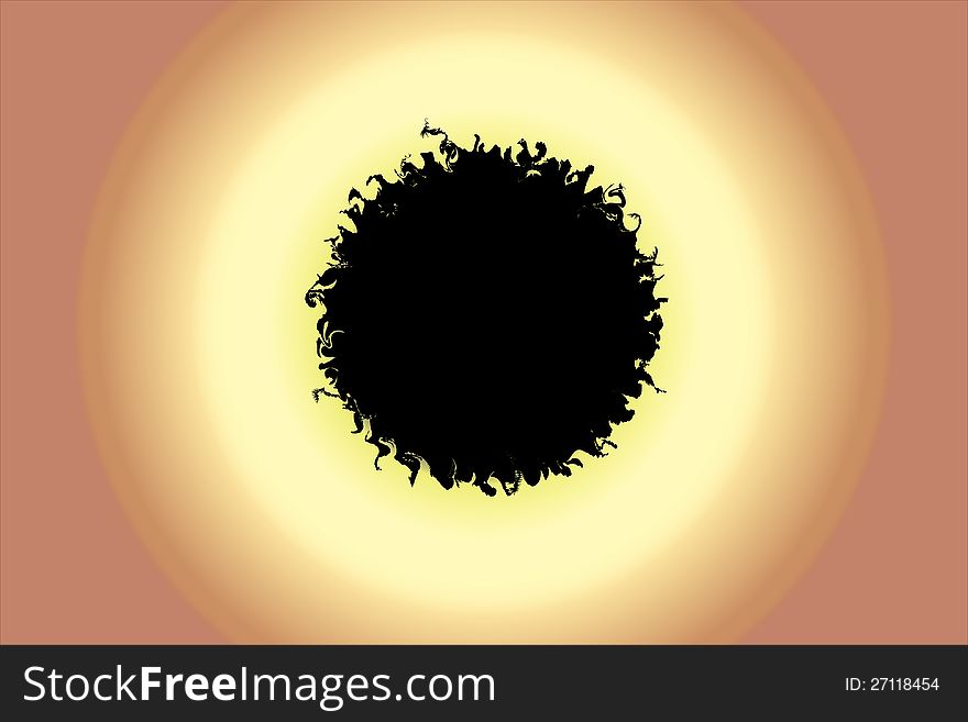 Eclipse of the sun by day illustration