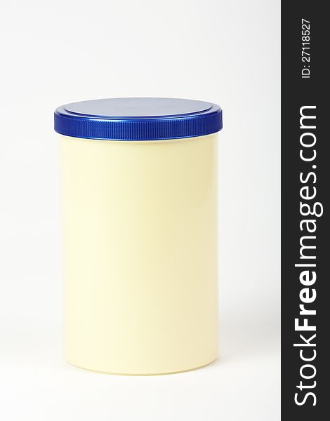 Image of a yellow plastic container for storage.  on white background. Image of a yellow plastic container for storage.  on white background