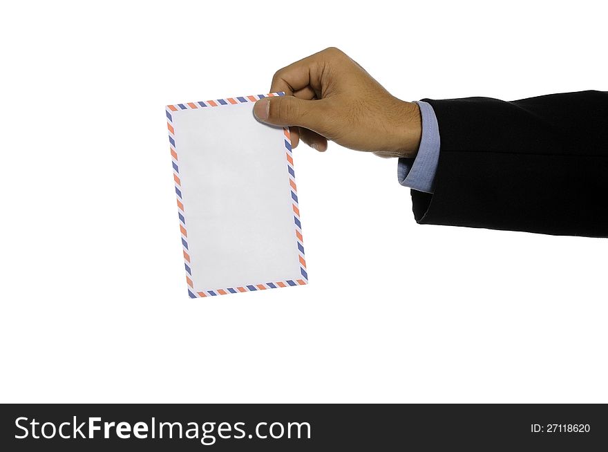 Man Hold Blank Envelope