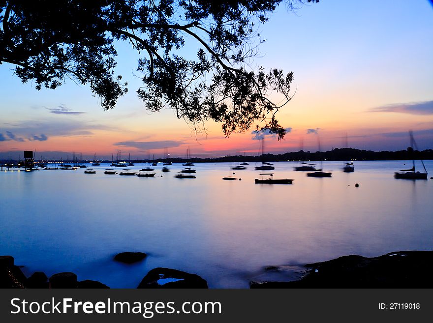 Sunset at Singapore Changi beach. Sunset at Singapore Changi beach.