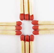 Close Up Of Matches, Arranged Three On Cross Royalty Free Stock Photography Close Up Of Matches, Arranged Three On Cross Royalty Free Stock Photography