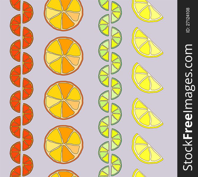 Rows of citrus seamless pattern eps8