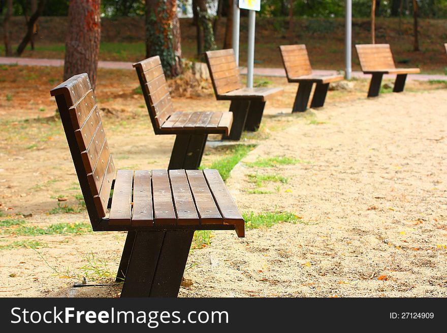 Benches in a park