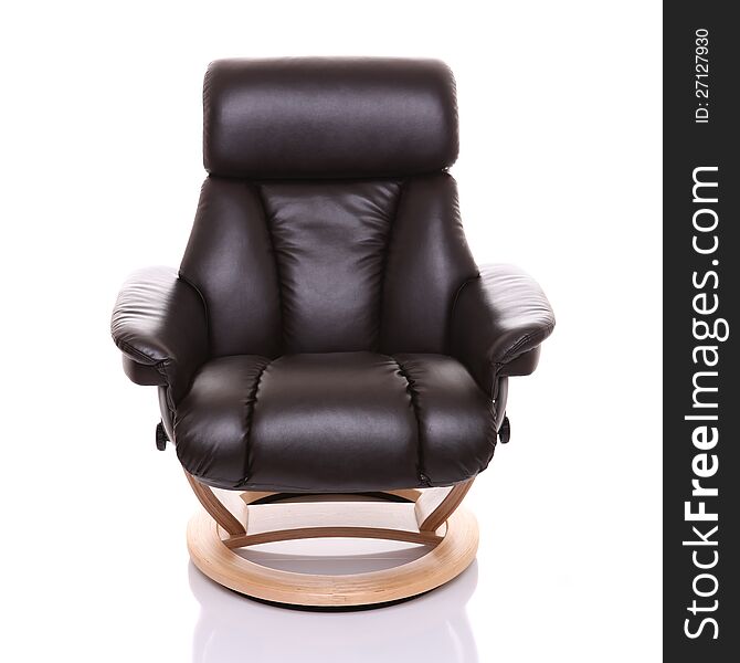 Luxurious recliner chair, front on.