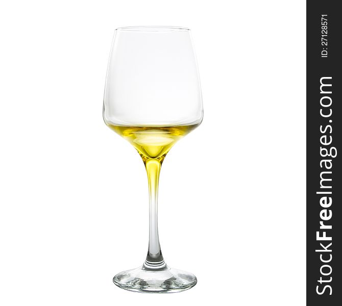 A blank yellow wine glass. A blank yellow wine glass