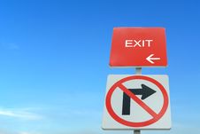 Red And White Traffic Sign In Blue Sky Stock Photography