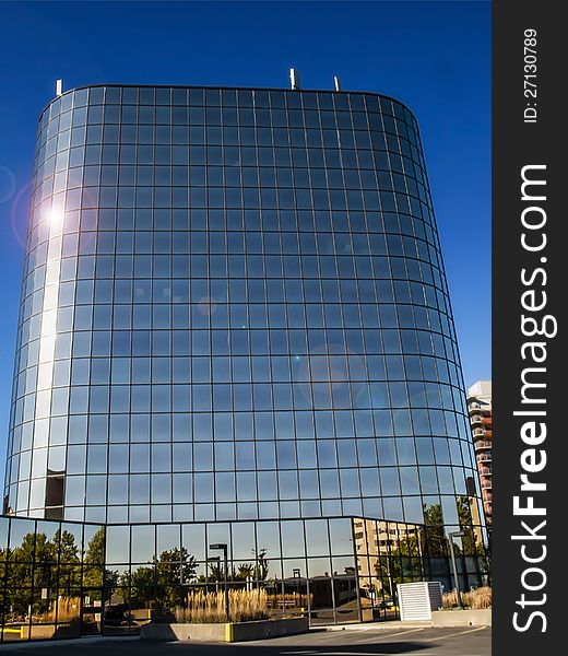 Modern architecture building with a blue sky. Modern architecture building with a blue sky