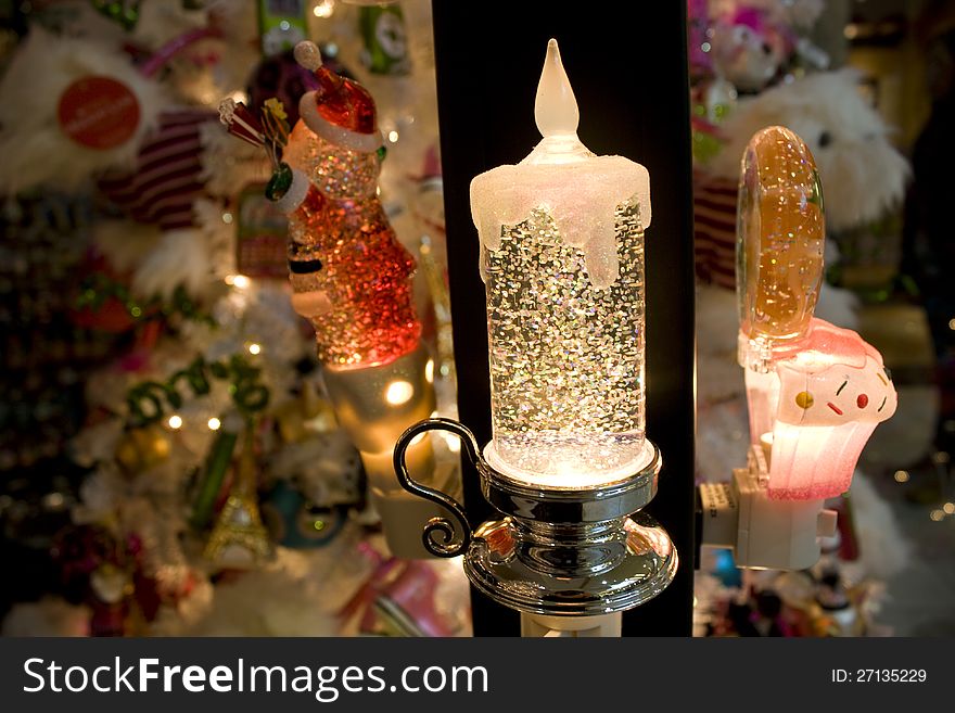 Christmas candle night light decoration