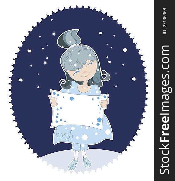 Little Snow Maiden in the blue dress