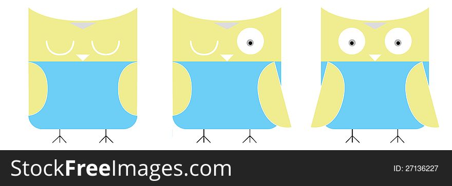 Owl cartoon illustration for design