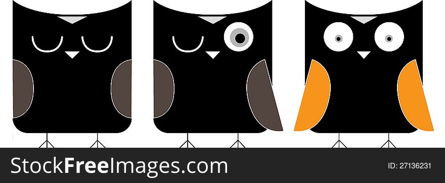 Owl cartoon illustration for design. Owl cartoon illustration for design