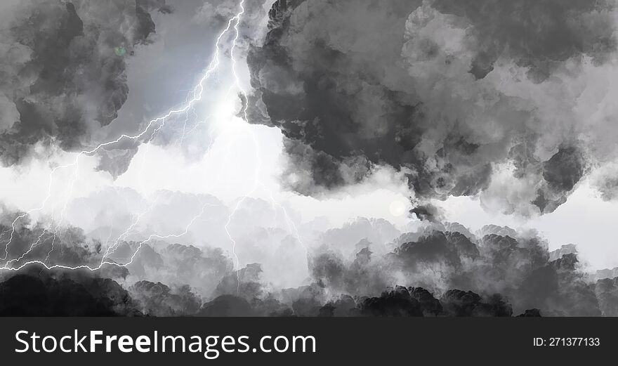 lightning in a dark and white cloudh