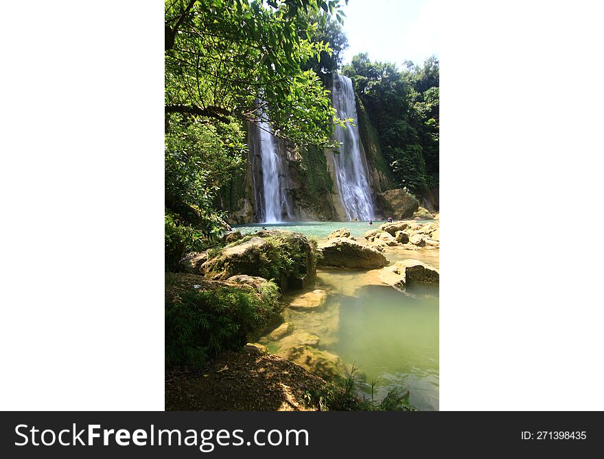 Cikaso Waterfall, in Ujung Genteng, West Java, Indonesia