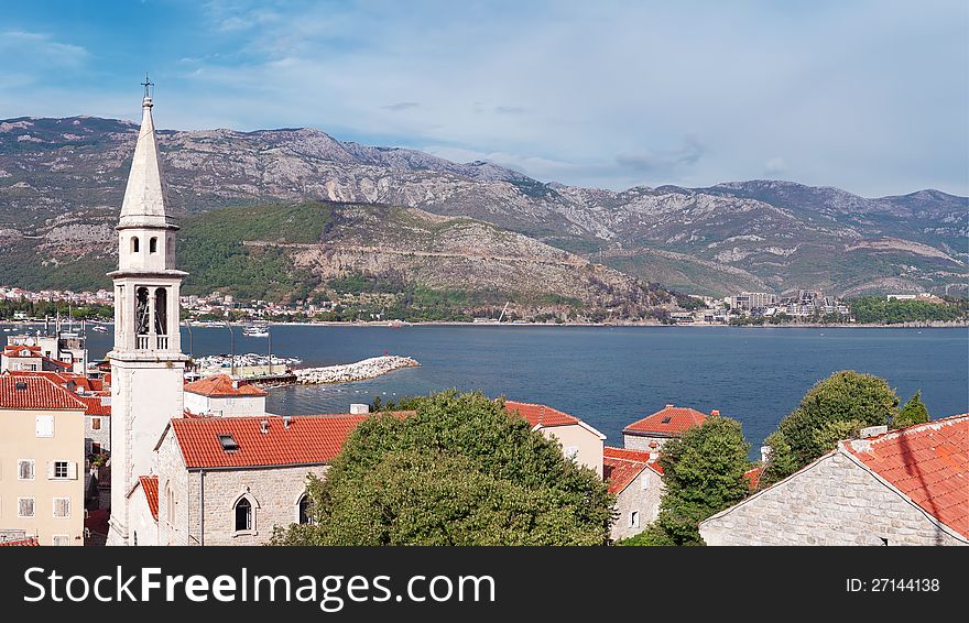 The landscape of old city Budva, Montenegro