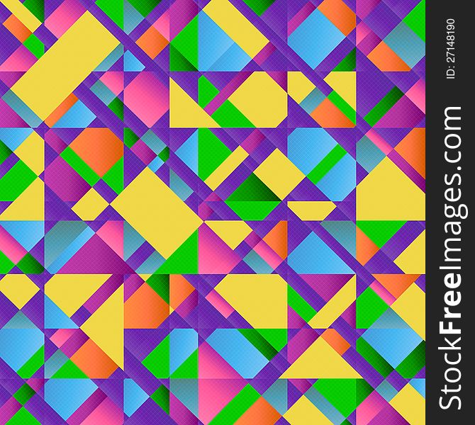 Colorful Abstract Retro Triangular Pattern Poster