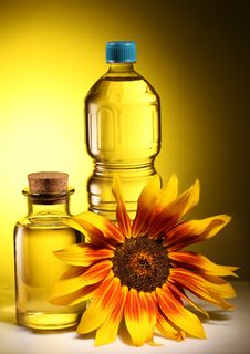 Cooking Oil In A Plastic And Glass Bottles. Stock Images Cooking Oil In A Plastic And Glass Bottles. Stock Images