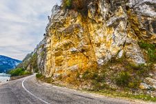 Road Along The Danube Rocks Royalty Free Stock Photography Road Along The Danube Rocks Royalty Free Stock Photography
