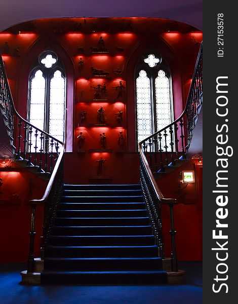 The staircase in Tolbooth St John's Church in Castlehill, Edinburgh, Scotland. The church is now known as The Hub. The staircase in Tolbooth St John's Church in Castlehill, Edinburgh, Scotland. The church is now known as The Hub.