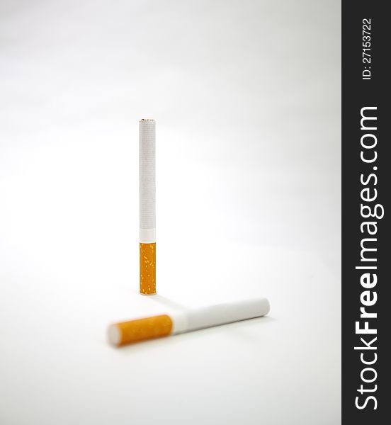 Two Cigarettes isolated in white background