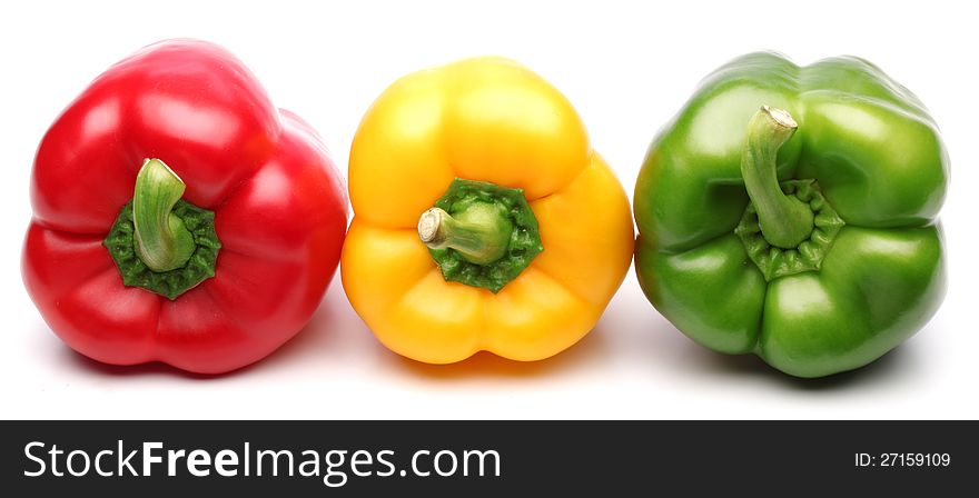 Paprika three colors on a white background. Paprika three colors on a white background.