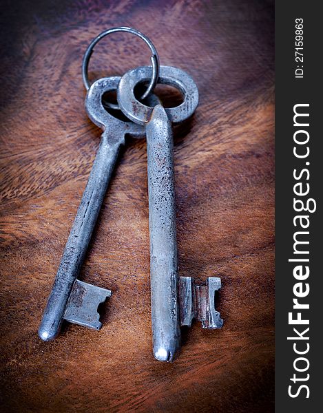 Two old keys in vintage style. Two old keys in vintage style