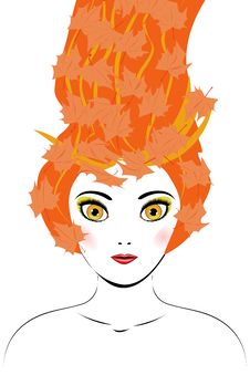 Autumn In Hair Royalty Free Stock Image Autumn In Hair Royalty Free Stock Image