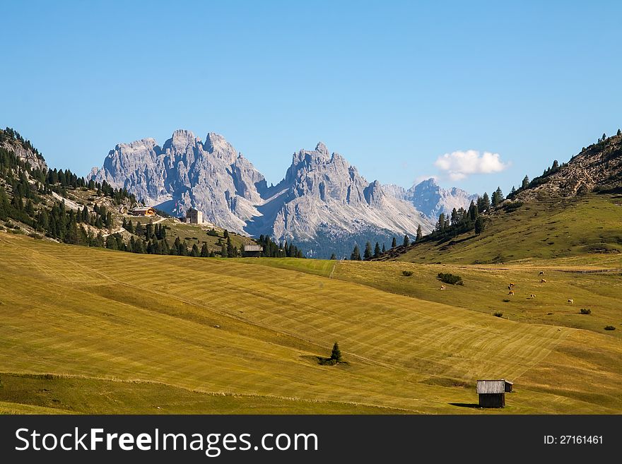 The view of  Dolomiti mountain -Monguelfo Italy Europe, UNESCO World Heritage Site. The view of  Dolomiti mountain -Monguelfo Italy Europe, UNESCO World Heritage Site