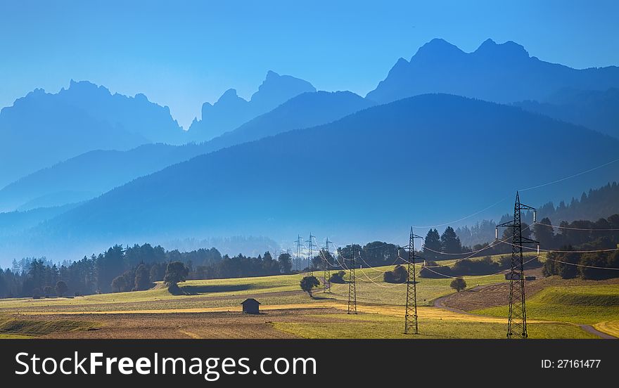 The view of Dolomiti mountain