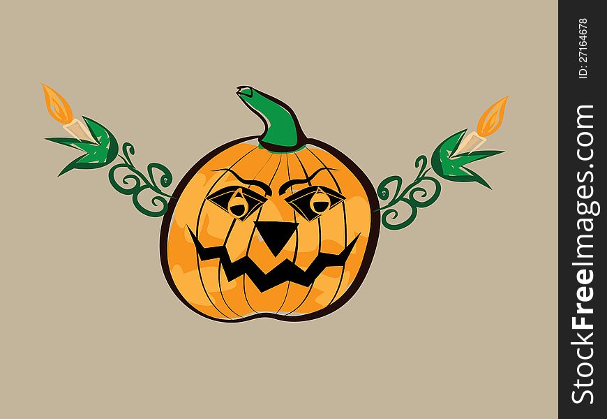 Abstract Halloween Pumpkin Illustration
