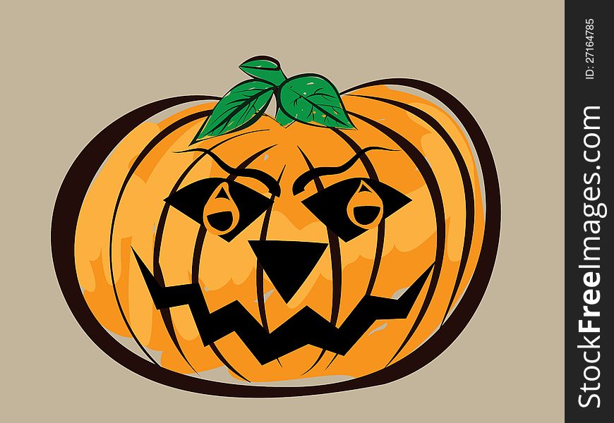 Illustration of halloween pumpkin in abstract cartoon style. Illustration of halloween pumpkin in abstract cartoon style.