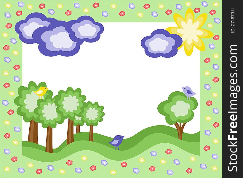 Baby frame, colorful vector illustration