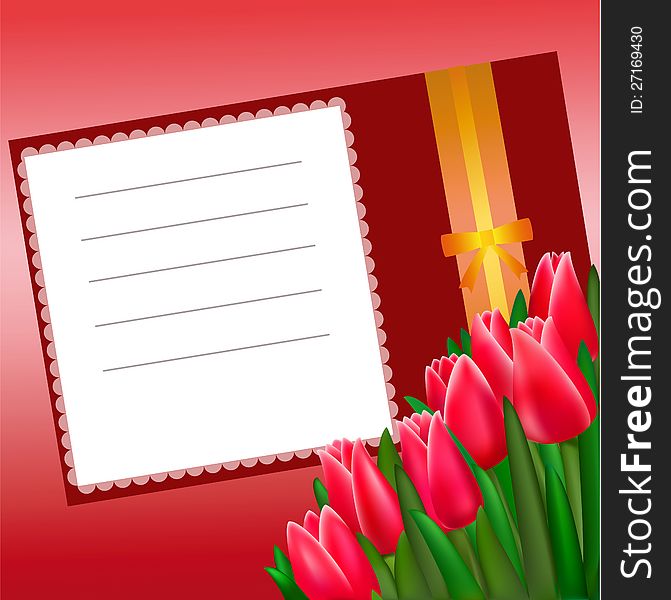 Card with tulips