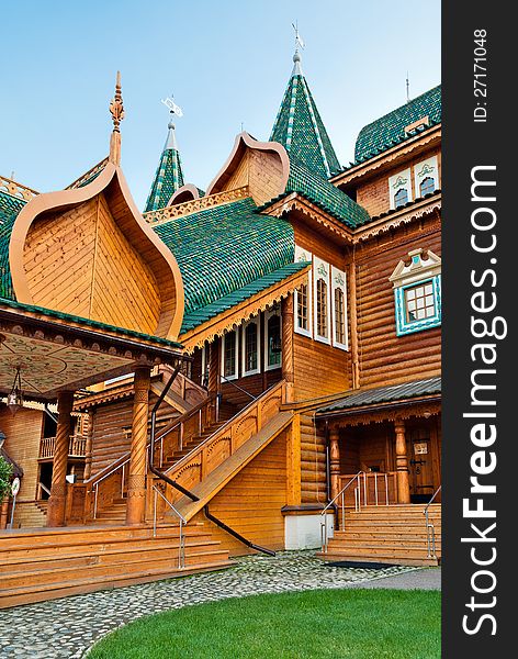 Wooden porch in Russia, Moscow. Wooden porch in Russia, Moscow