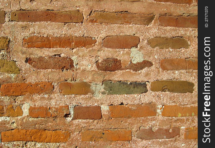 Background from a red wall from a red brick