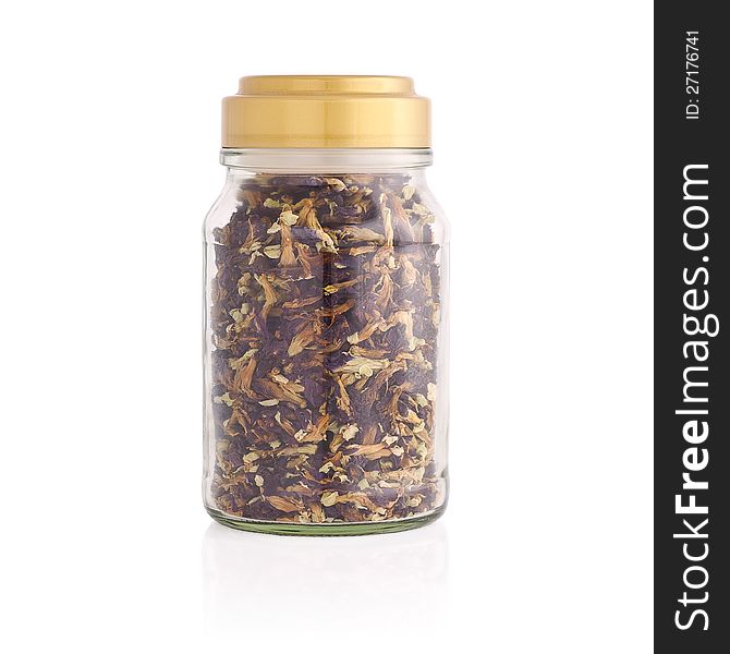 Herbal tea in a jar.