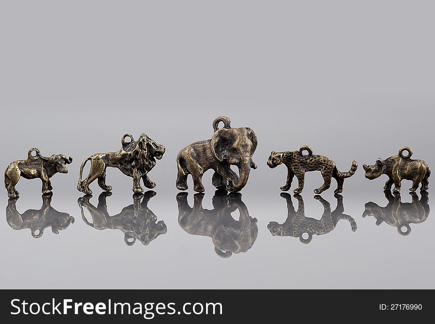 Group of African animals beads.