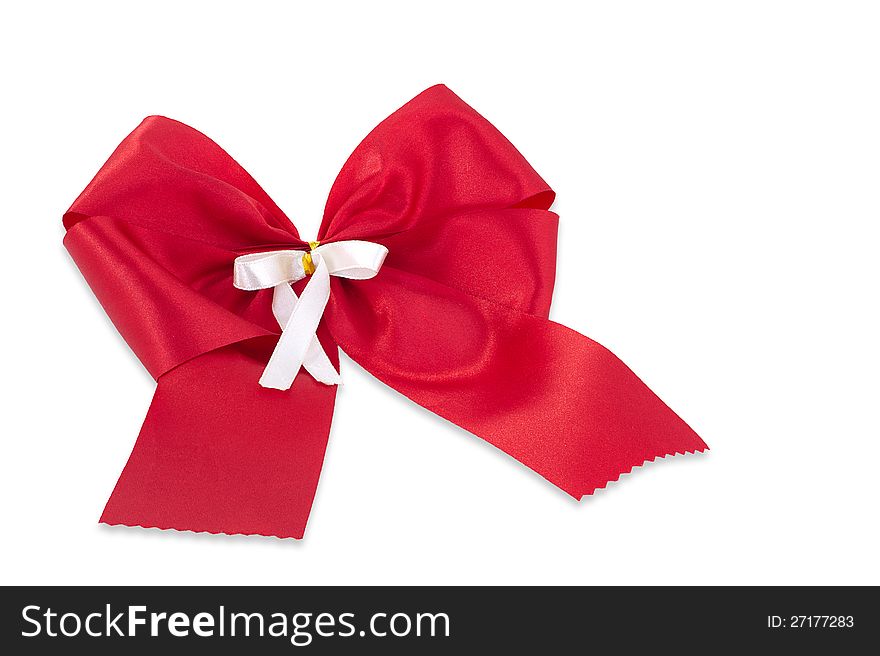 Red bow.