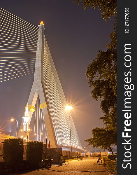 The bridge on the Thonburi side of capital city, Thailand. The bridge on the Thonburi side of capital city, Thailand.